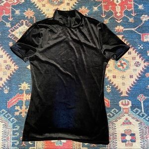 Velvet High Neck Blouse